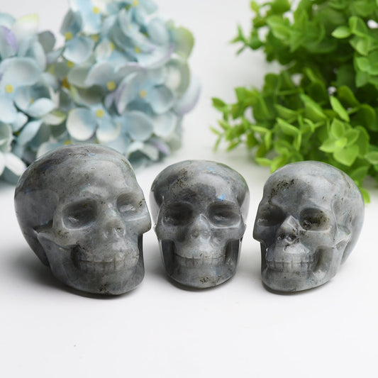 3.0"-3.5" Labradorite Skull Crystal Carving Bulk Wholesale for Halloween  Crystals USA