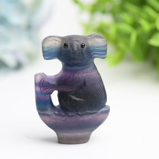 2.4" Rainbow Fluorite Koala Crystal Carving Bulk Wholesale  Crystals USA