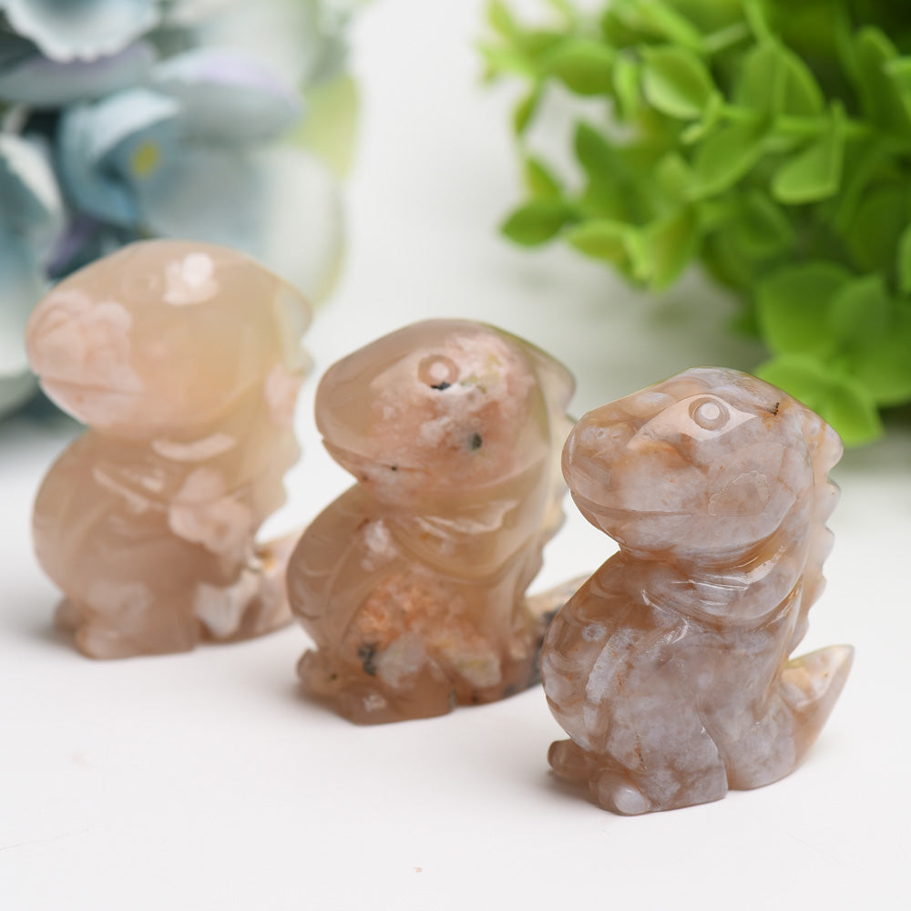 2.0" Flower Agate Dinosaur Crystal Carving BUlk Wholesale Wholesale Crystals USA