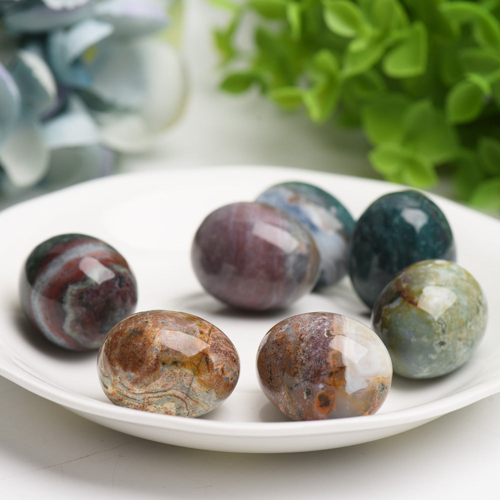 1.2" Ocean Jasper Egg Crystal Carving Bulk Wholesale Wholesale Crystals USA