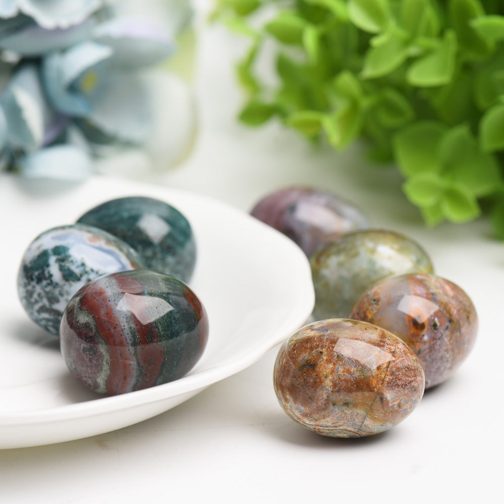 1.2" Ocean Jasper Egg Crystal Carving Bulk Wholesale Wholesale Crystals USA