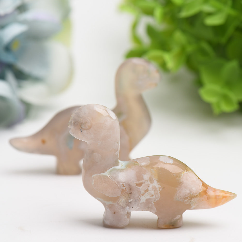 2.6" Flower Agate Dinosaur Crystal Carving Bulk Wholesale Wholesale Crystals USA