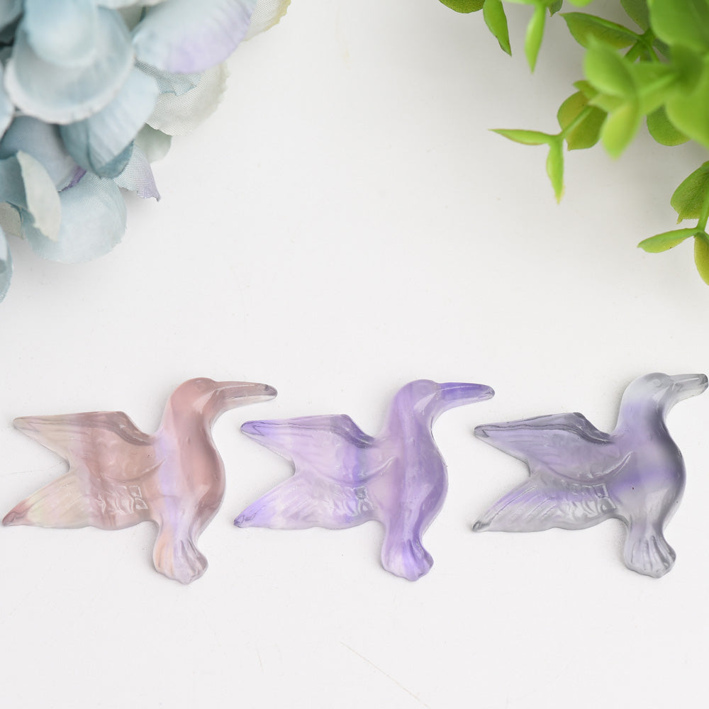 1.5" Fluorite Hummingbird Crystal Carving Bulk Wholesale Wholesale Crystals USA