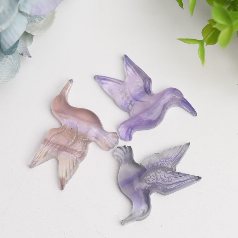 1.5" Fluorite Hummingbird Crystal Carving Bulk Wholesale Wholesale Crystals USA