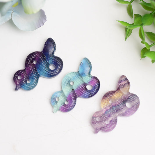 2.0" Rainbow Fluorite Snake Carving Bulk Wholesale  Crystals USA