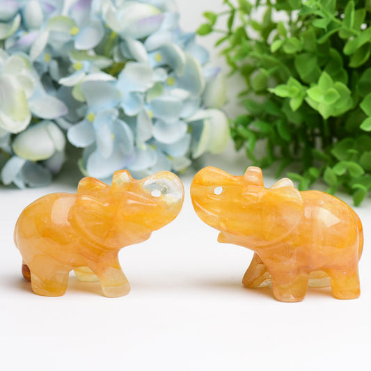 3.5" Golden Healer Elephant Animal Crystal Carving Wholesale Crystals USA