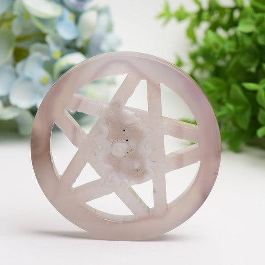3.8" Druzy Agate Pentagram Star Crystal Carving Bulk Wholesale  Crystals USA
