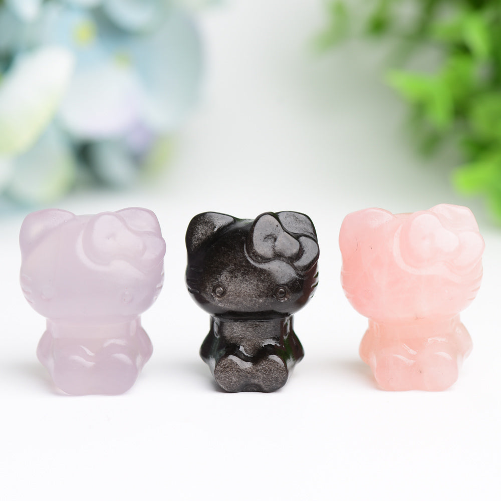 1.3" Mini Hello Kitty Cat Crystal Carving Bulk Wholesale Wholesale Crystals USA