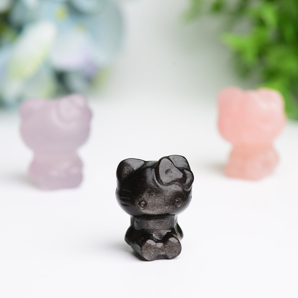 1.3" Mini Hello Kitty Cat Crystal Carving Bulk Wholesale Wholesale Crystals USA