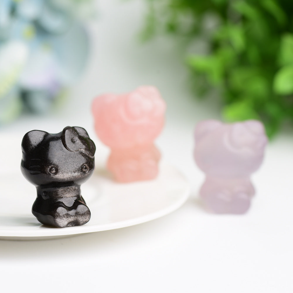 1.3" Mini Hello Kitty Cat Crystal Carving Bulk Wholesale Wholesale Crystals USA