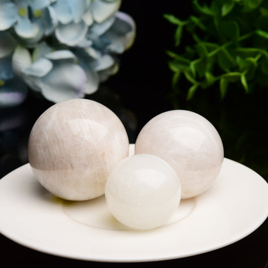 1.2"-2.0" White Moonstone Crystal Sphere Bulk Wholesale Wholesale Crystals USA