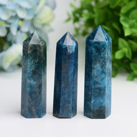 2.5"-4.0" Bule Apatite Crystal Point for Bulk Wholesale Wholesale Crystals USA