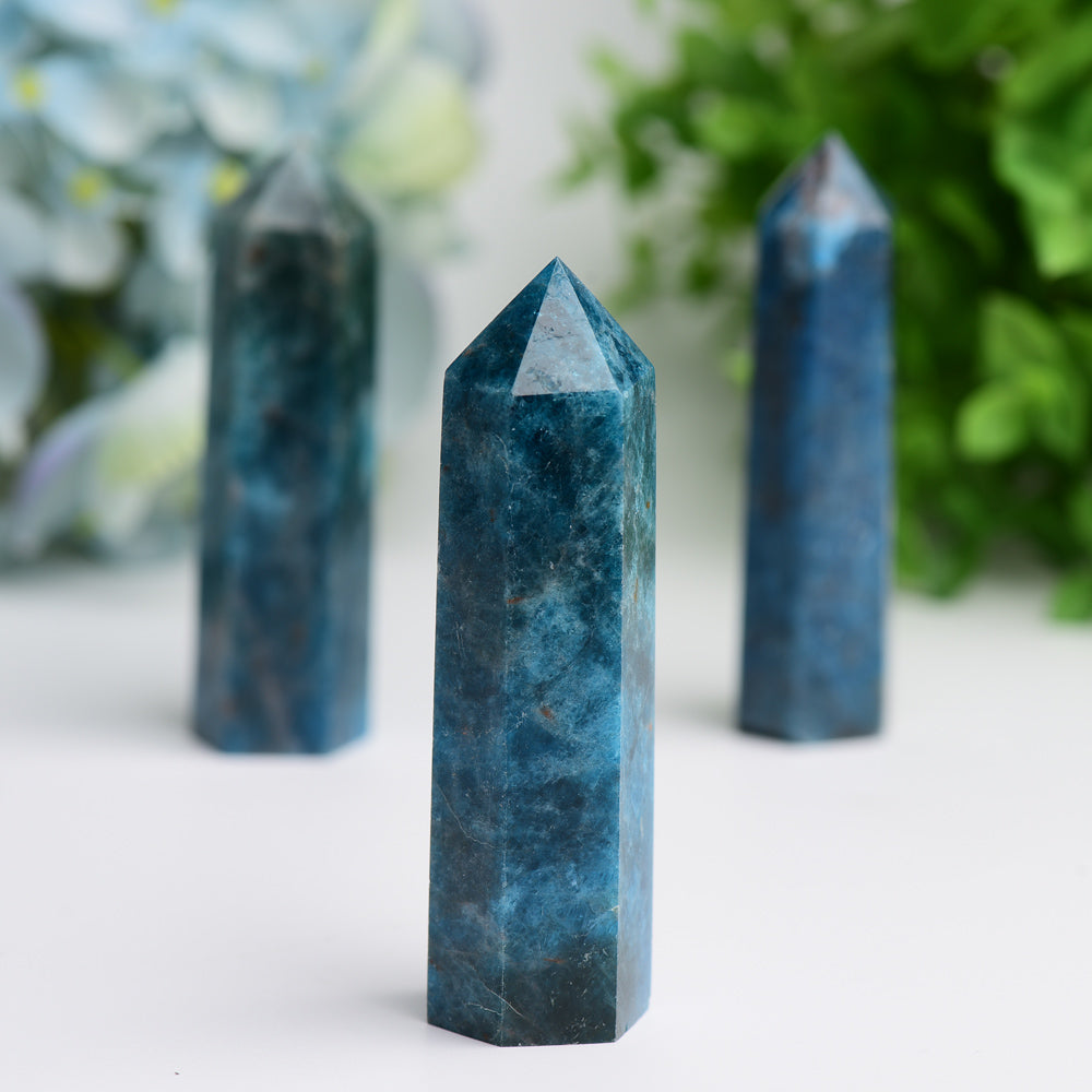 2.5"-4.0" Bule Apatite Crystal Point for Bulk Wholesale Wholesale Crystals USA