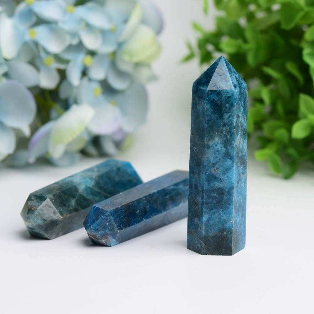 2.5"-4.0" Bule Apatite Crystal Point for Bulk Wholesale Wholesale Crystals USA