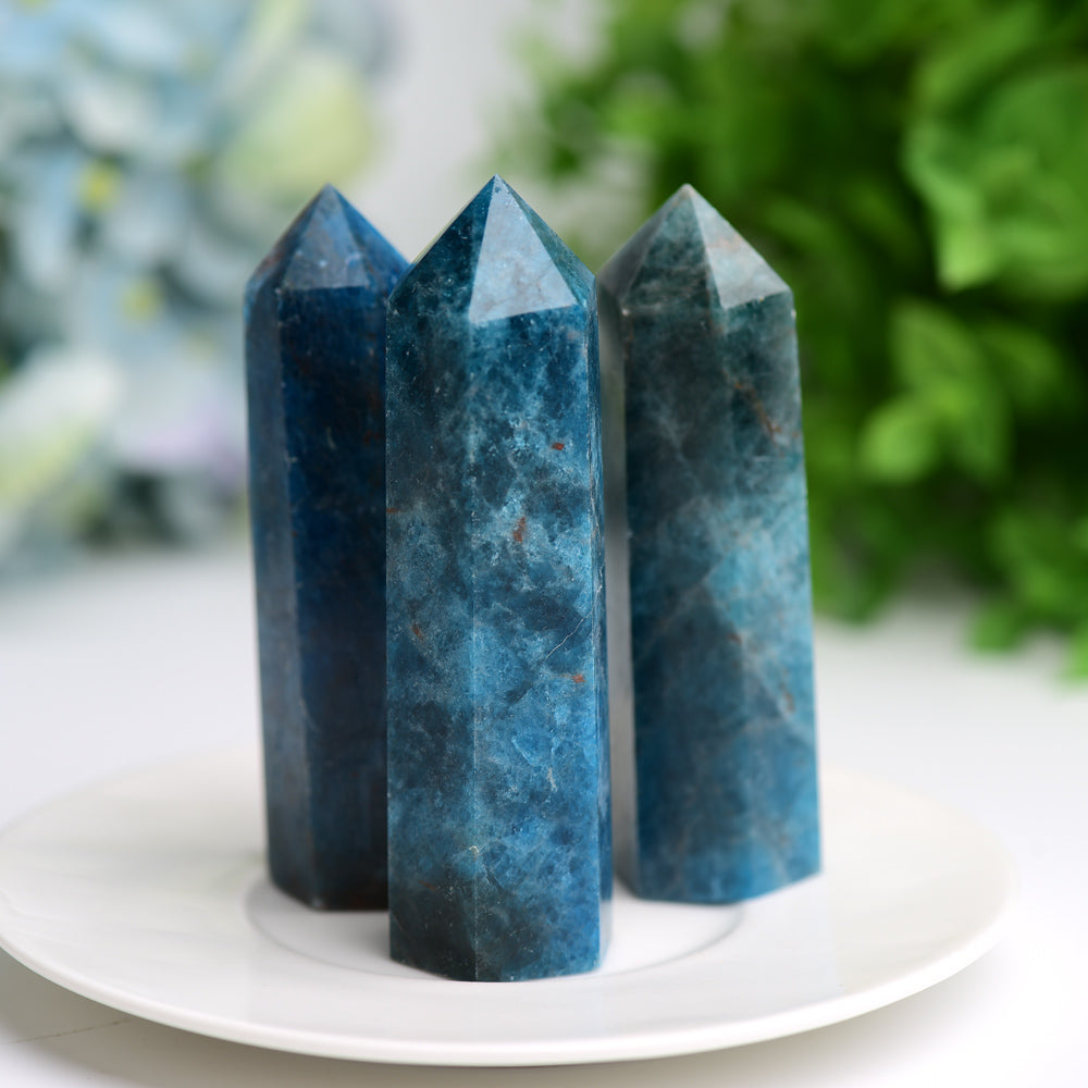 2.5"-4.0" Bule Apatite Crystal Point for Bulk Wholesale Wholesale Crystals USA