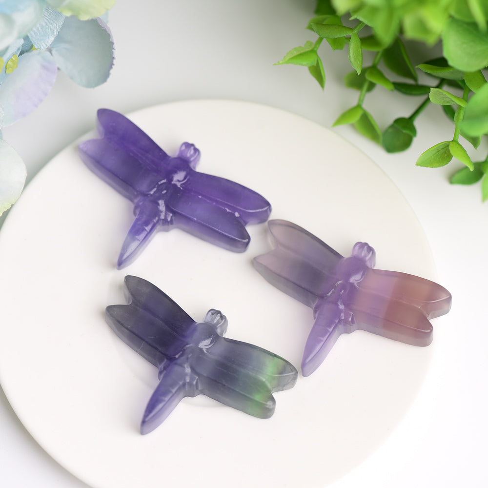 2.1" Fluorite Dragonfly Crystal Carving Bulk Wholesale Wholesale Crystals USA