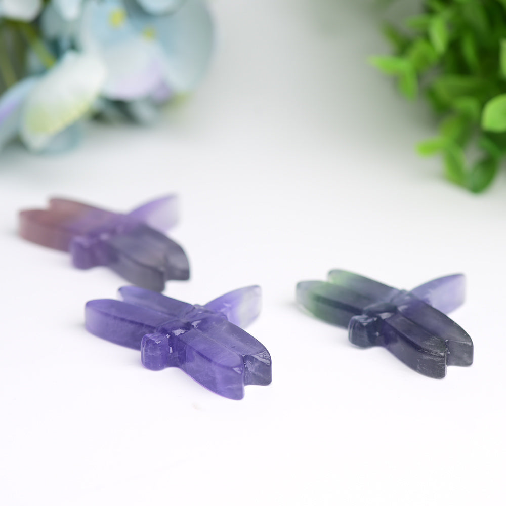 2.1" Fluorite Dragonfly Crystal Carving Bulk Wholesale Wholesale Crystals USA