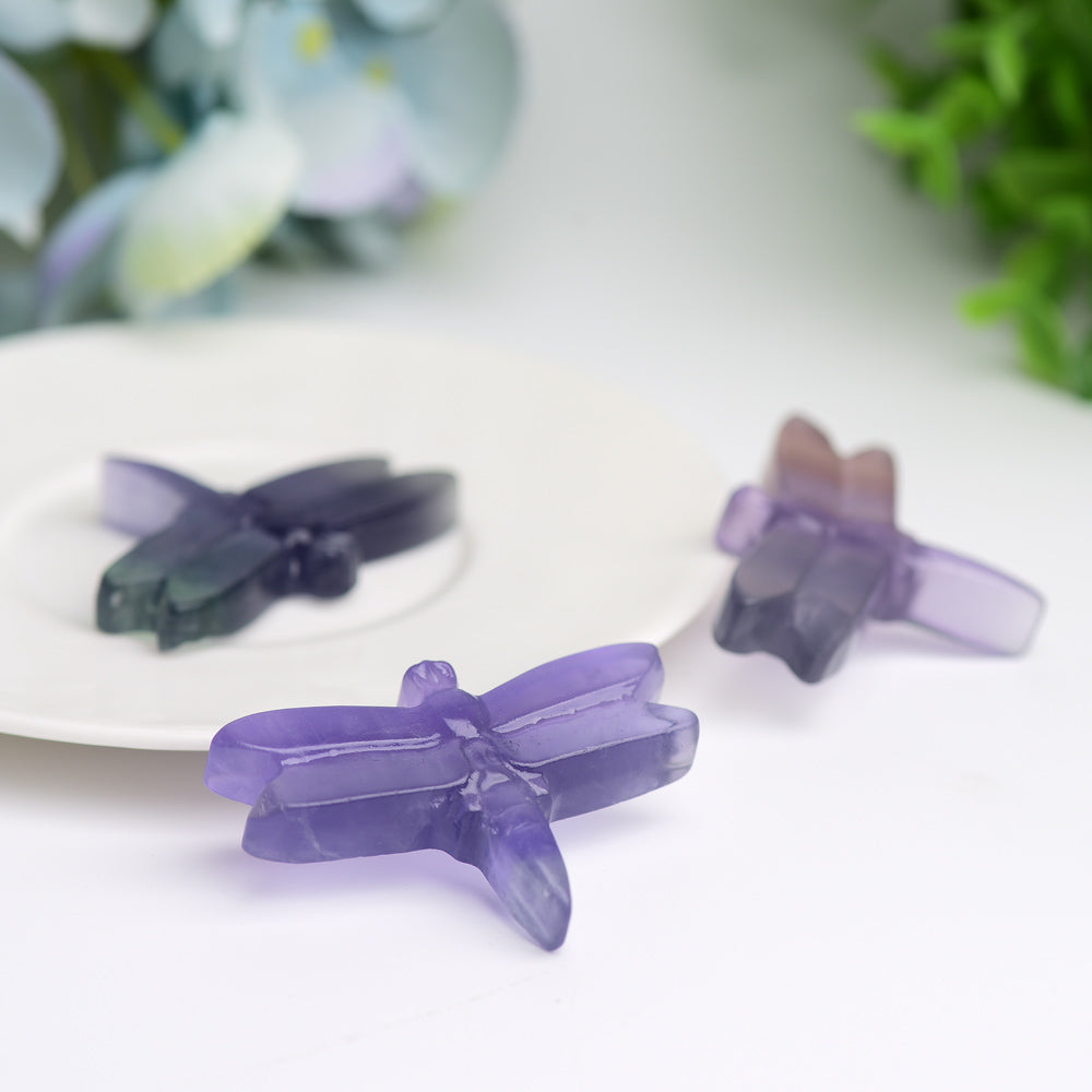 2.1" Fluorite Dragonfly Crystal Carving Bulk Wholesale Wholesale Crystals USA