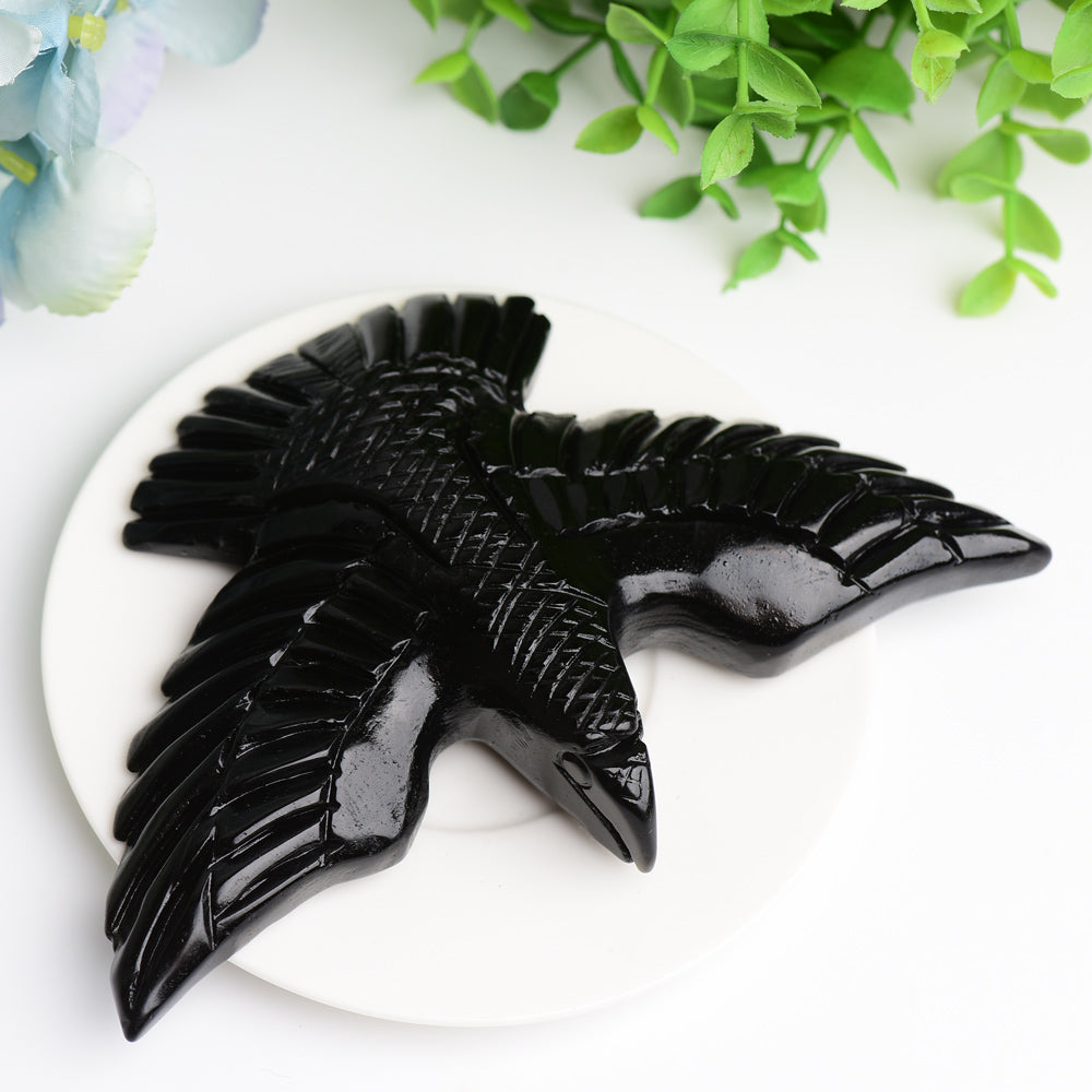 6.0" Black Obsidian Bird Crystal Carving Bulk Wholesale Wholesale Crystals USA