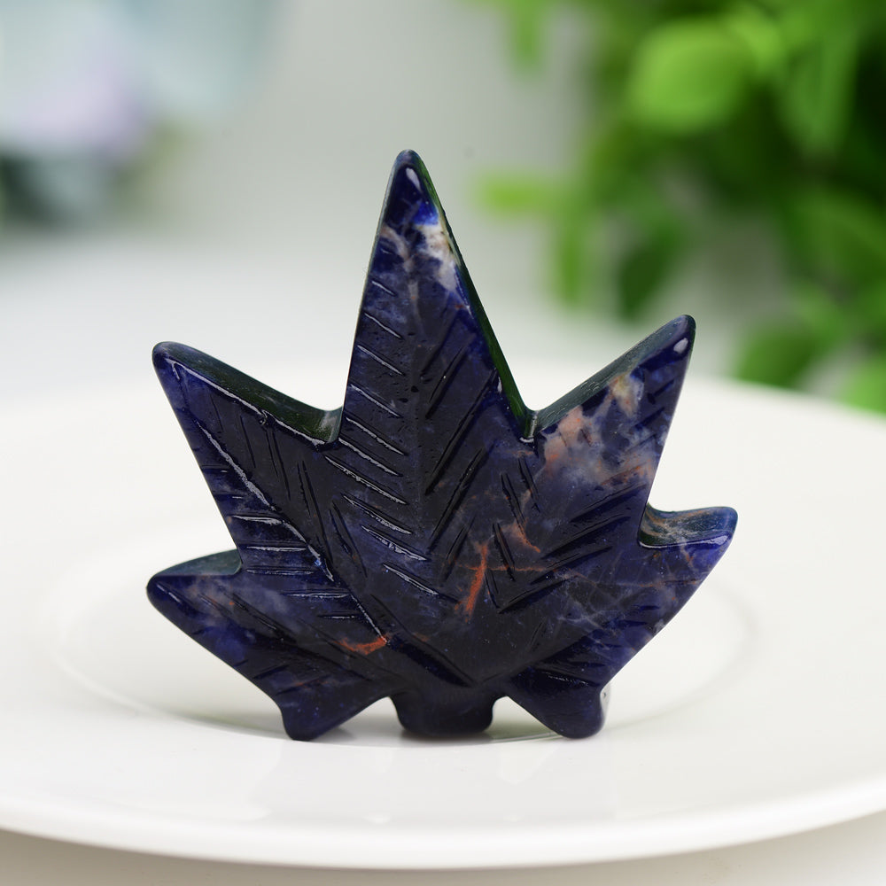 1.7" Mixed Crystal Maple Leaf Crystal Carving Bulk Wholesale Wholesale Crystals USA