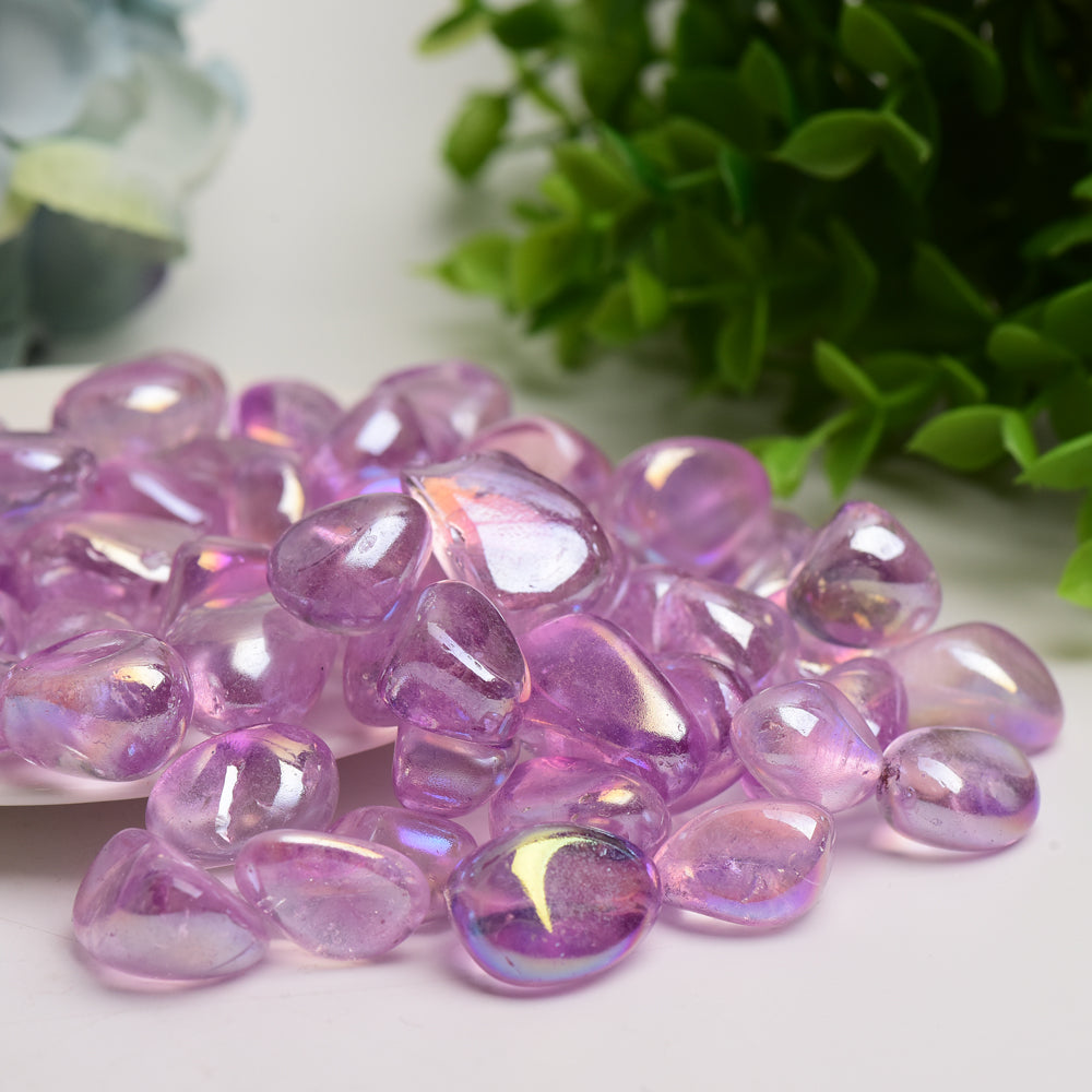 15-30mm Aura Amethyst Crystal Tumbles Bulk Wholesale  Crystals USA