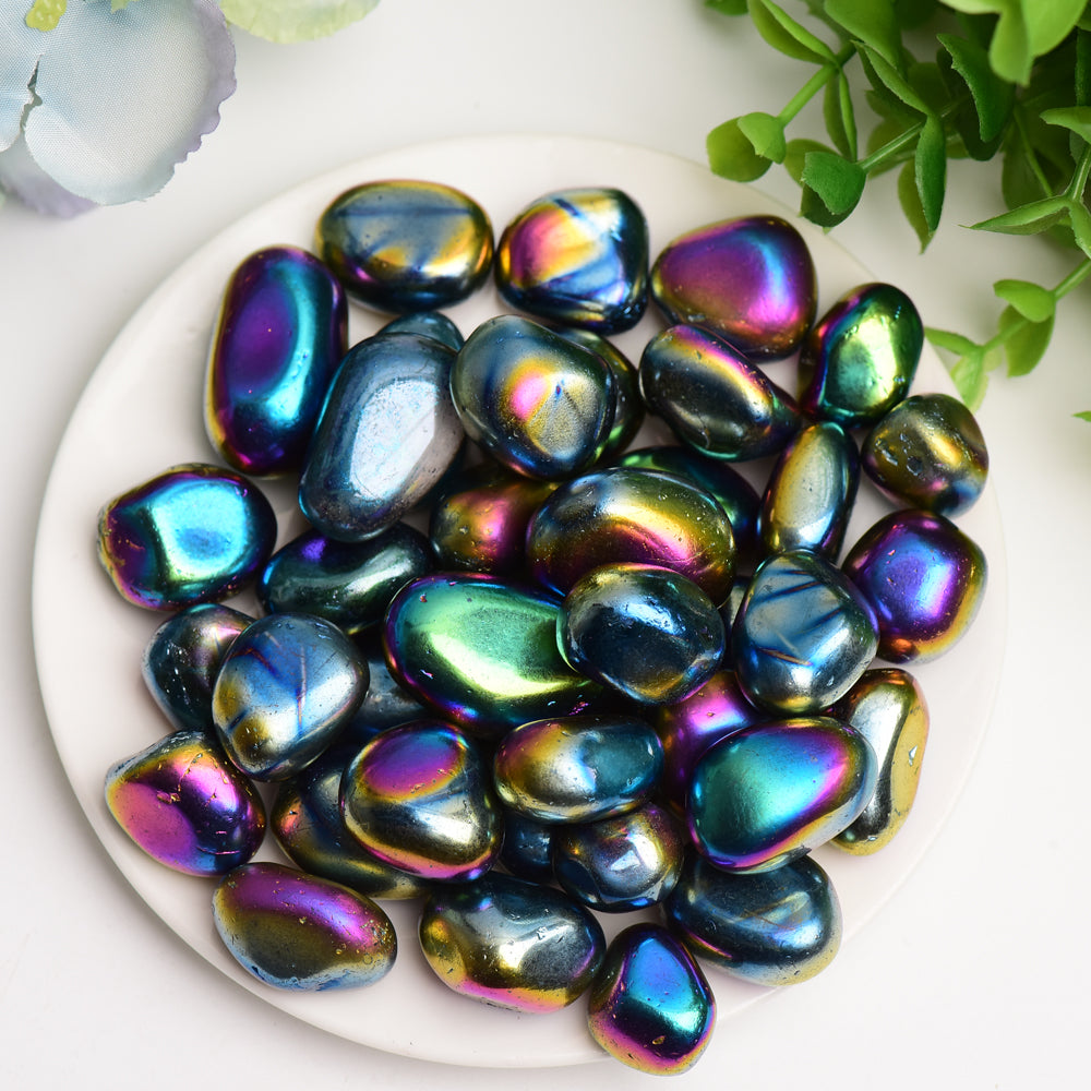 20-30mm Aura Dark Rainbow Crystal Tumbles Bulk Wholesale  Crystals USA