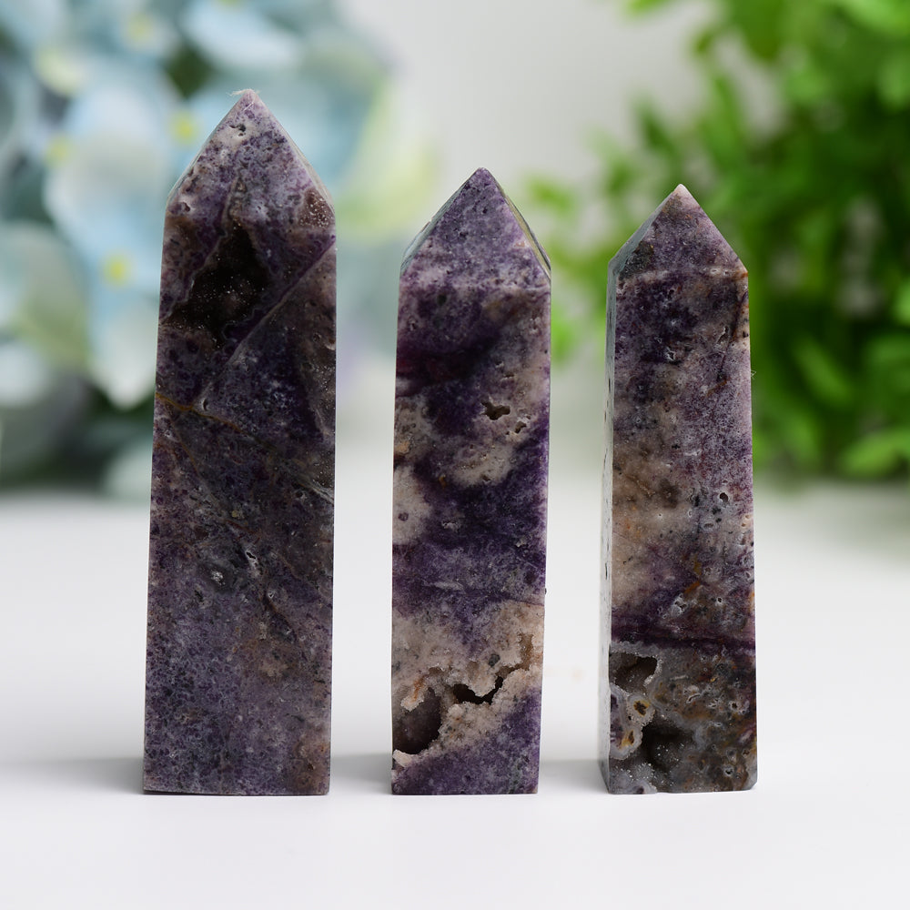 3.0"-4.5" Purple Sphalerite Crystal Tower Wholesale Crystals USA