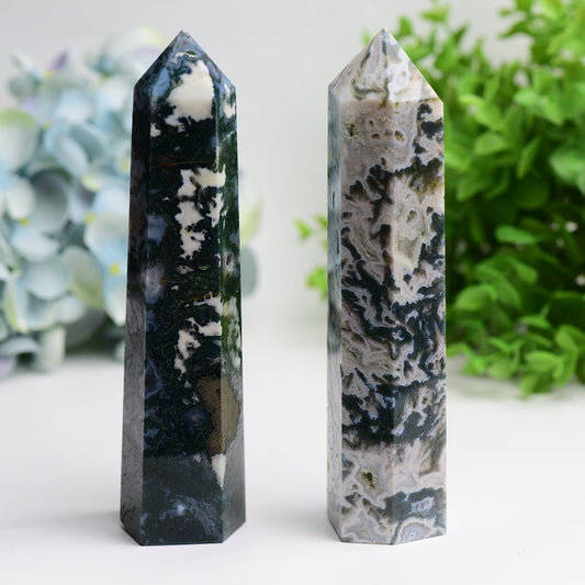 6.0" Moss Agate Crystal Tower Bulk Wholesale Wholesale Crystals USA