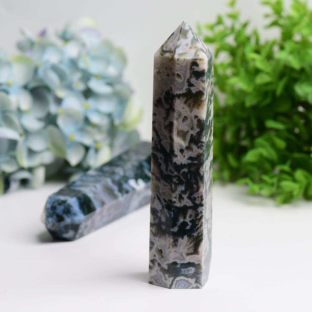 6.0" Moss Agate Crystal Tower Bulk Wholesale Wholesale Crystals USA