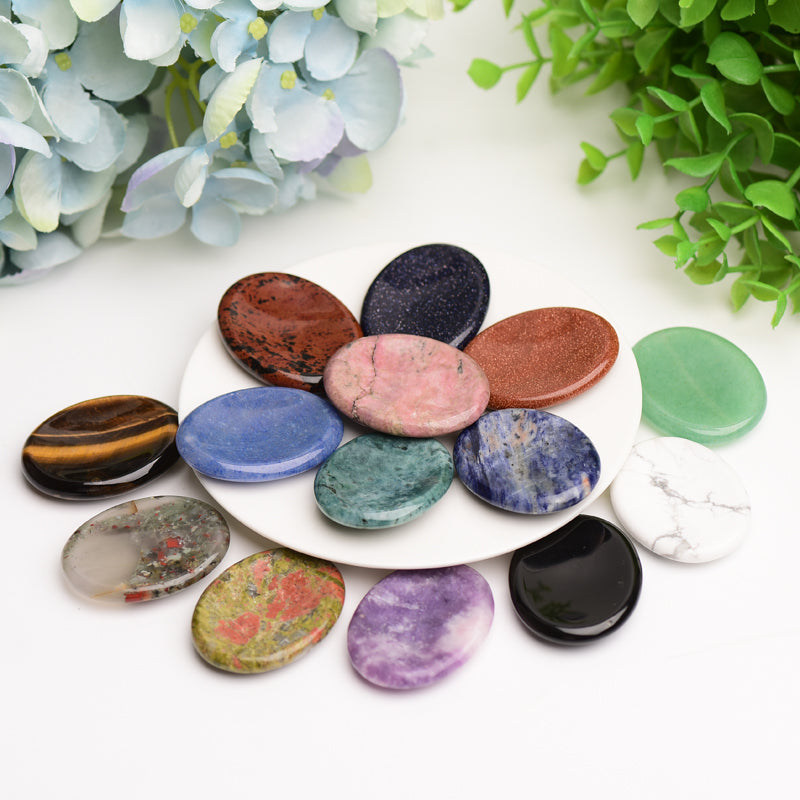 1.8" Mixed Crystal Worry Stone Bulk Wholesale Wholesale Crystals USA