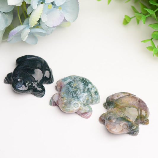2.0" Moss Agate Frog Crystal Carving Bulk Wholesale Wholesale Crystals USA