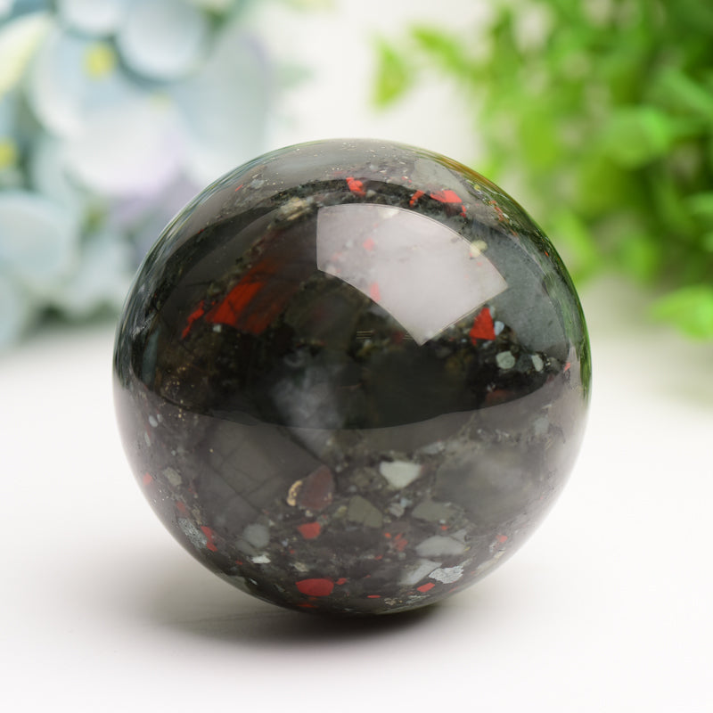 2.5"-3.0" Africa Blood Stone Crystal Sphere Bulk Wholesale Wholesale Crystals USA