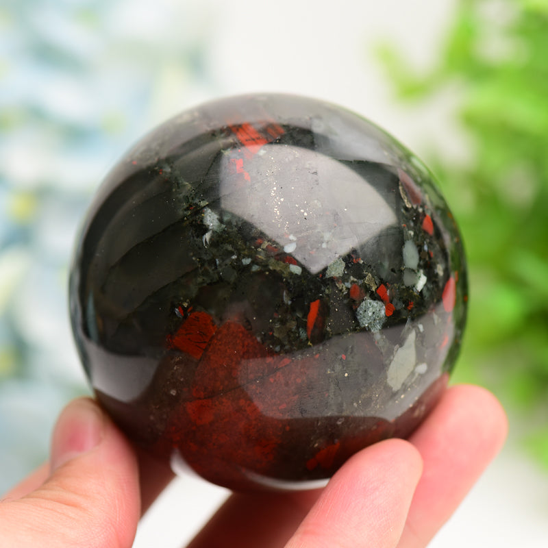 2.5"-3.0" Africa Blood Stone Crystal Sphere Bulk Wholesale Wholesale Crystals USA