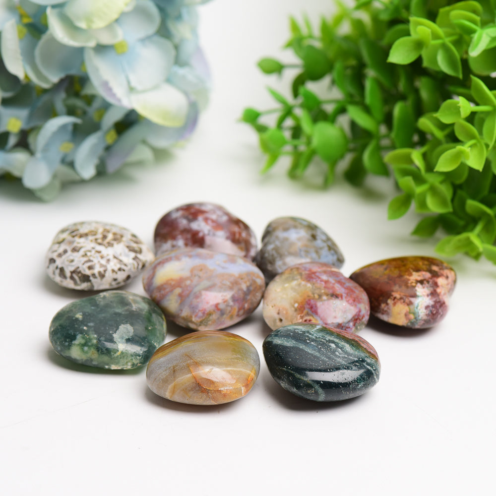 1.6" Ocean Jasper Heart Crystal Carving Bulk Wholesale  Crystals USA