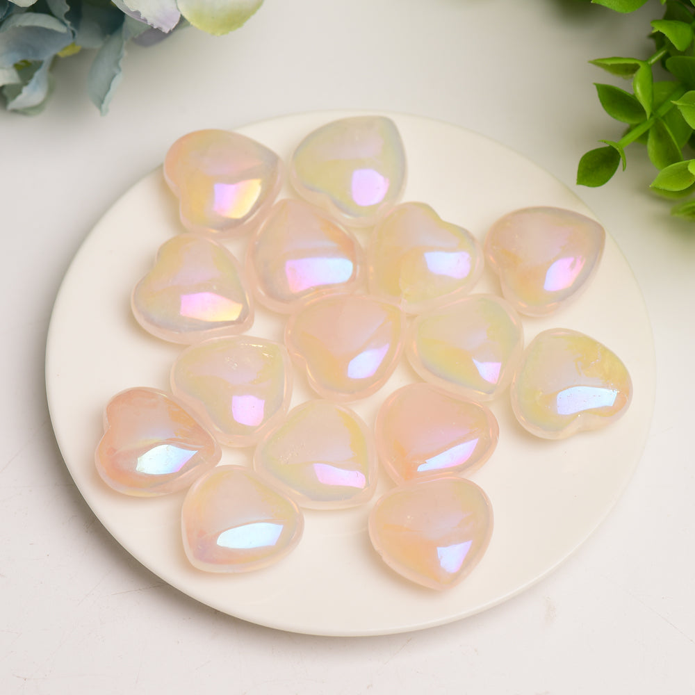 1.0" Aura Crystal Heart Carving Bulk Wholesale  Crystals USA