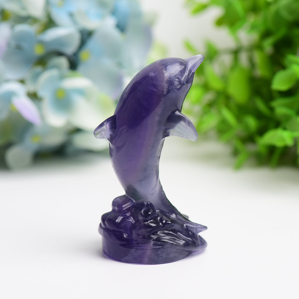 3.5" Fluorite Dolphin Crystal Carving Free Form Bulk Wholesale Wholesale Crystals USA