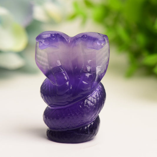 2.2" Fluorite Double Head Snake Crystal Carving Bulk Wholesale Wholesale Crystals USA