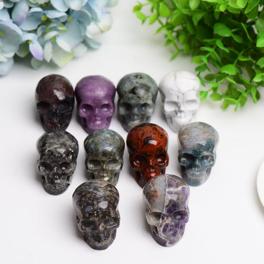 2.0" Mixed Crystal Skull Carving Bulk Wholesale Wholesale Crystals USA