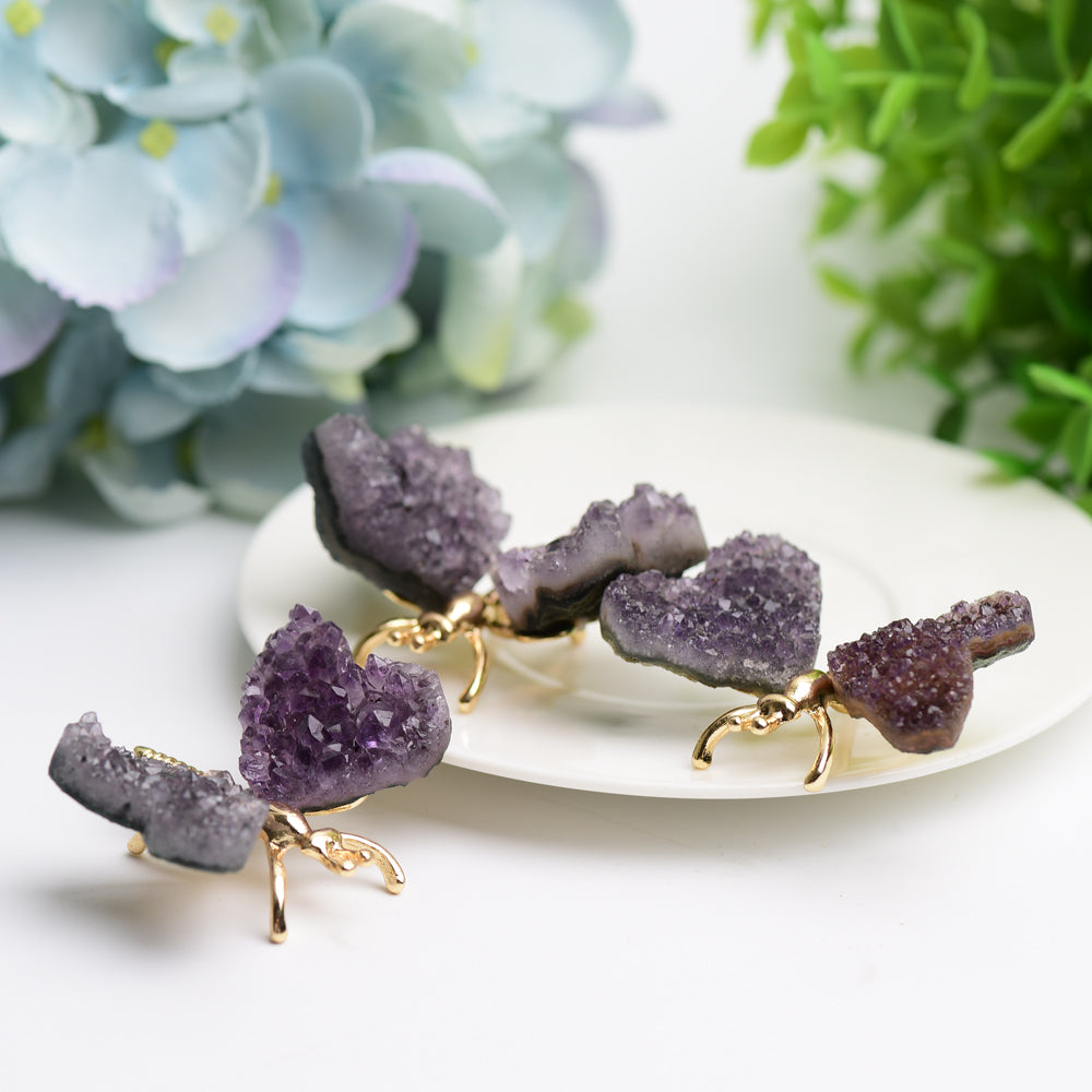 2.1" Amethyst Cluster Butterfly Design Free Form Bulk Wholesale Wholesale Crystals USA