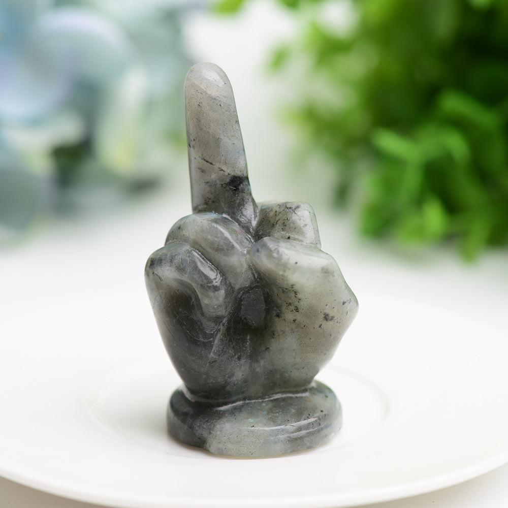 2.7" Mixed Crystal Middle Finger Gesture Crytsal Carving Bulk Wholesale Wholesale Crystals USA