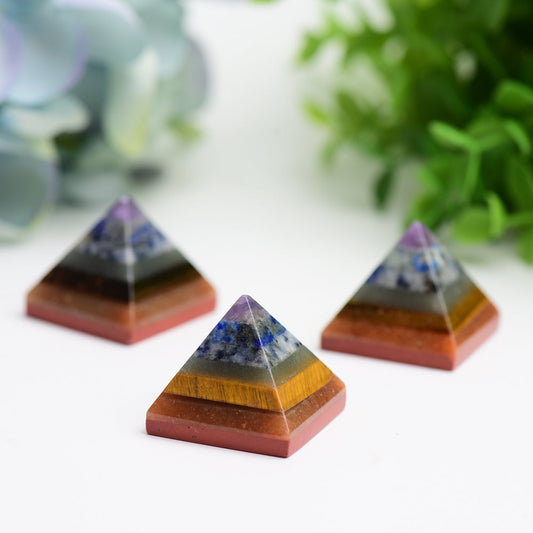 1.0" Chakra Pyramid Crystal Carving Bulk Wholesale Wholesale Crystals USA