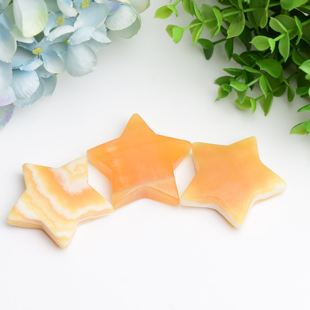 2.2" Orange Calcite Star Crystal Carving Bulk Wholesale Wholesale Crystals USA