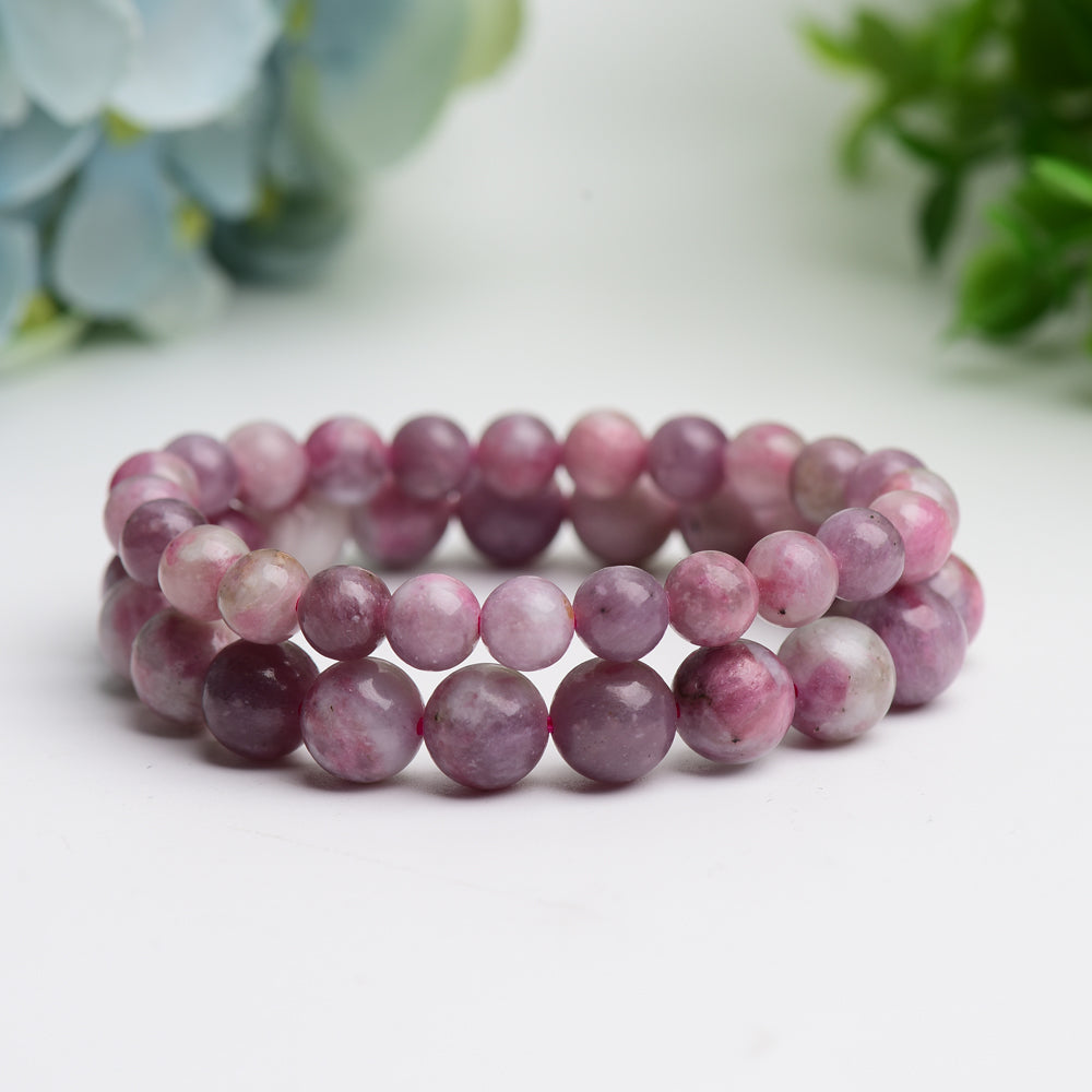 8.0mm-10.5mm Pink Tourmaline Bracelet Bulk Wholesale Wholesale Crystals USA