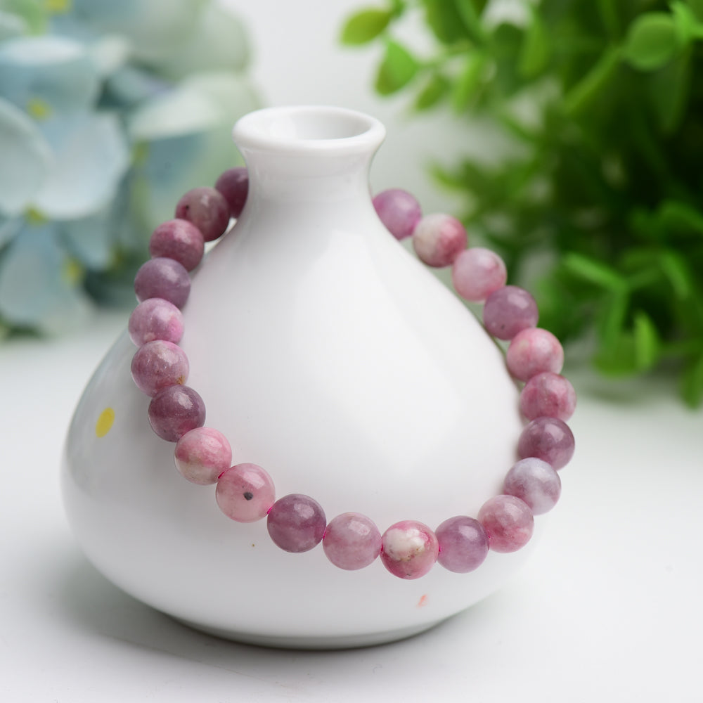 8.0mm-10.5mm Pink Tourmaline Bracelet Bulk Wholesale Wholesale Crystals USA