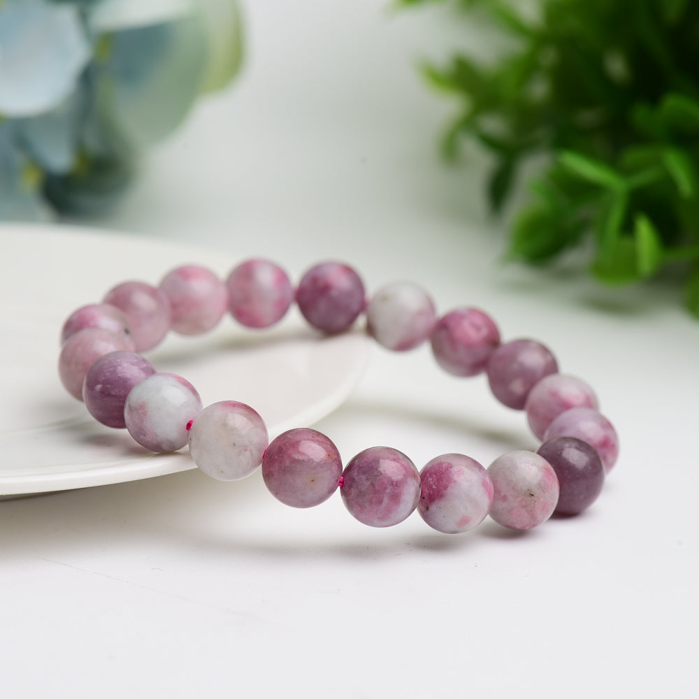 8.0mm-10.5mm Pink Tourmaline Bracelet Bulk Wholesale Wholesale Crystals USA