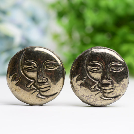 Pyrite Sun&Moon Face Crystal Carving Wholesale Crystals USA