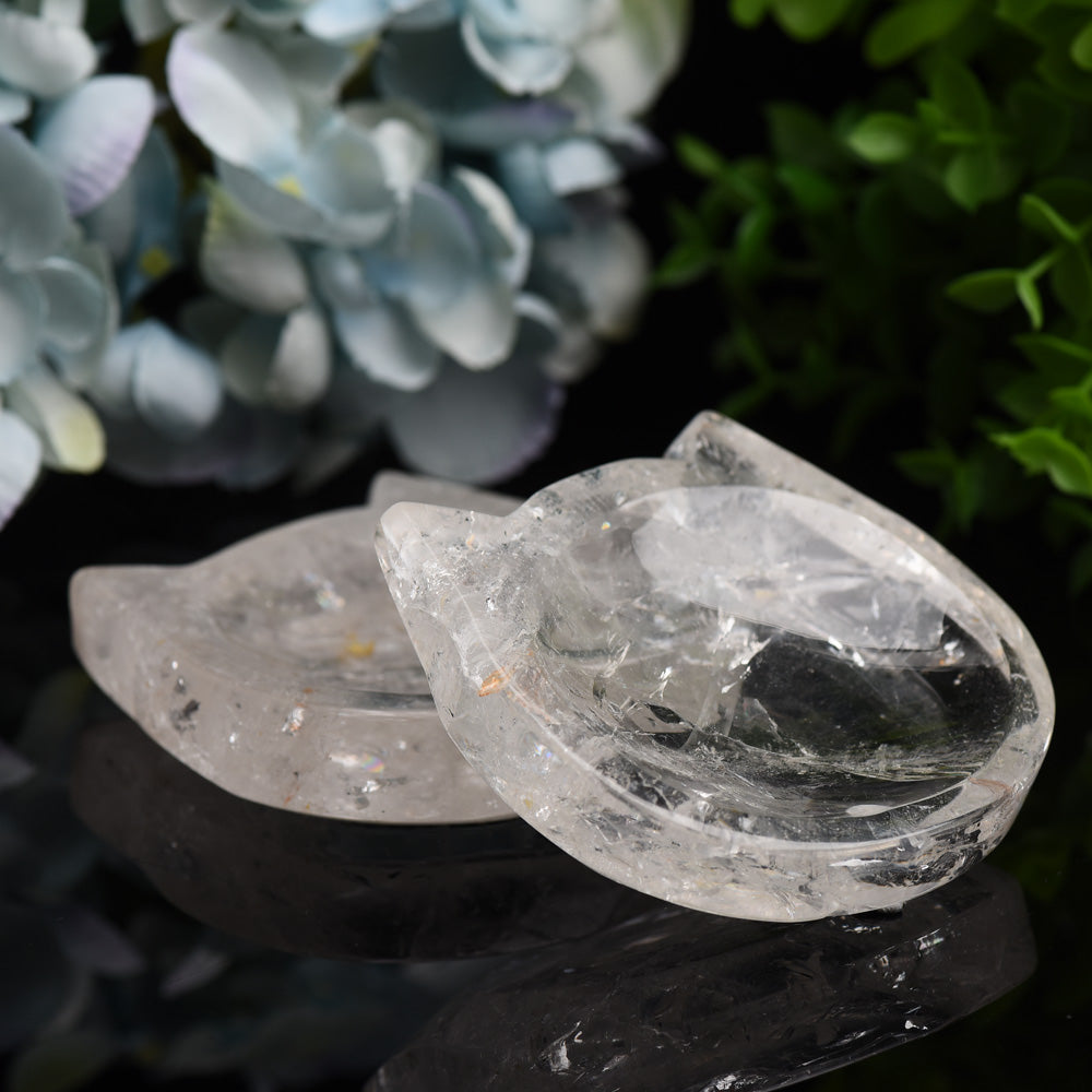 2.0"-3.5" Clear Quartz Cat Head Bowl Crystal Carving Bulk Wholesale Wholesale Crystals USA