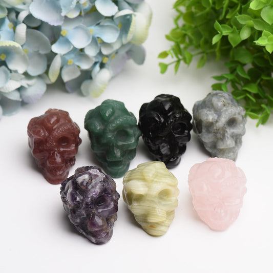 2.2" Mixed Crystal Skull Carving Bulk Wholesale Wholesale Crystals USA