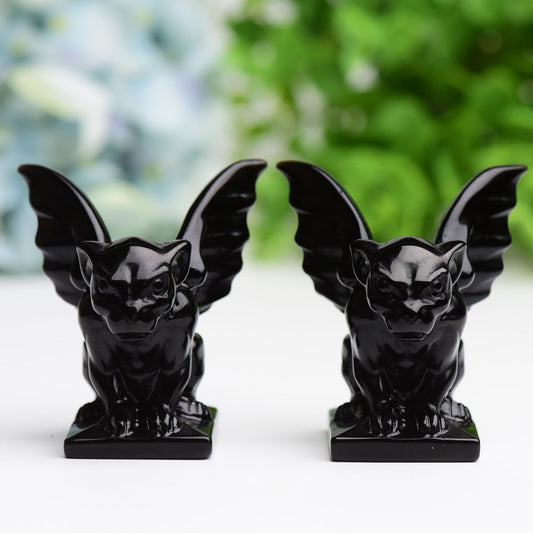 2.2" Black Obsidian Gargoyle Crystal Carving Wholesale Crystals USA