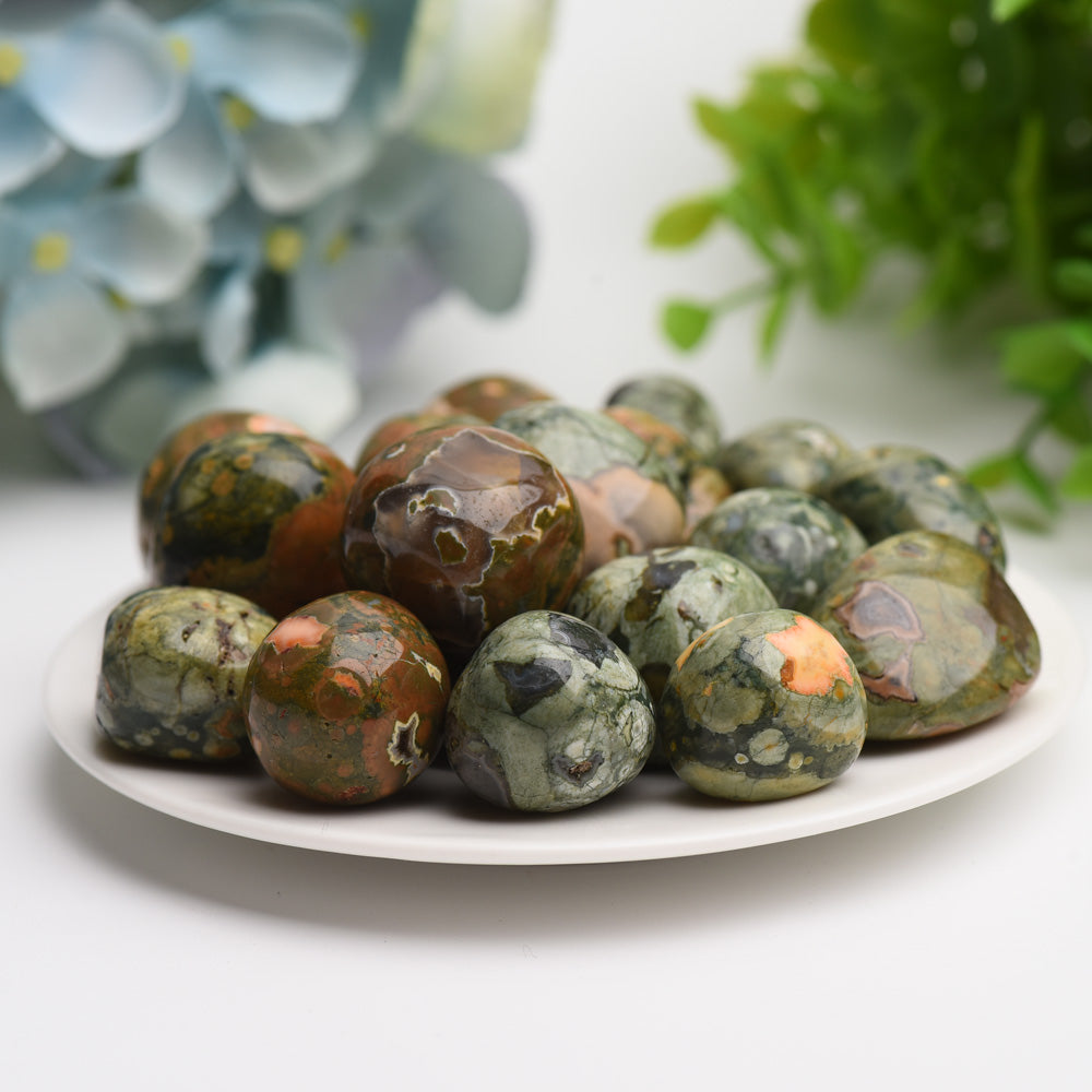 Rainforest Jasper Crystal Tumbles Bag Bulk Wholesale Wholesale Crystals USA